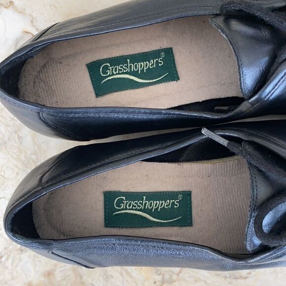 Grasshoppers Black Leather Lace Up Oxfords Shoes - Picture 9 of 11